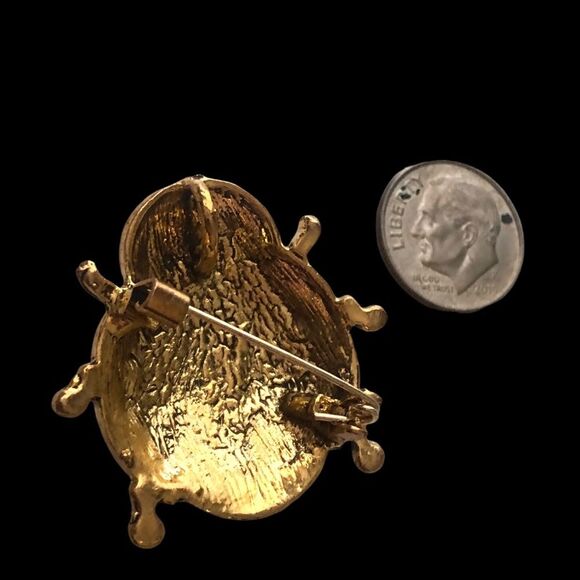 Vintage Pink Rhinestone Ladybug Brooch/Pendant - Picture 5 of 6